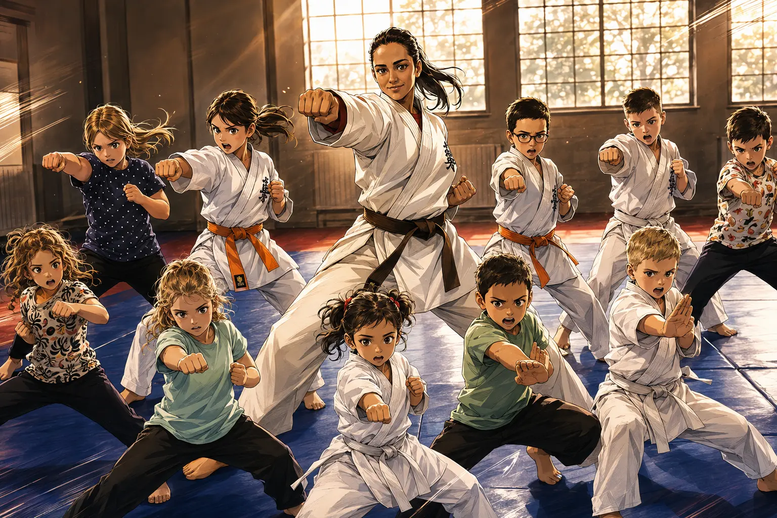 Cours collectifs de karaté enfants au Dojo Washi no Hen'yō